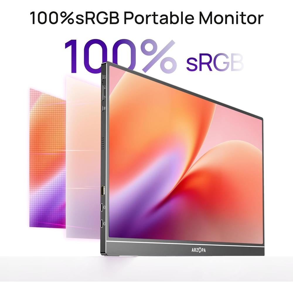 MONITOR PORTÁTIL Z1C 16.1' FHD 1080P ARZOPA | GRIS OSCURO - 3