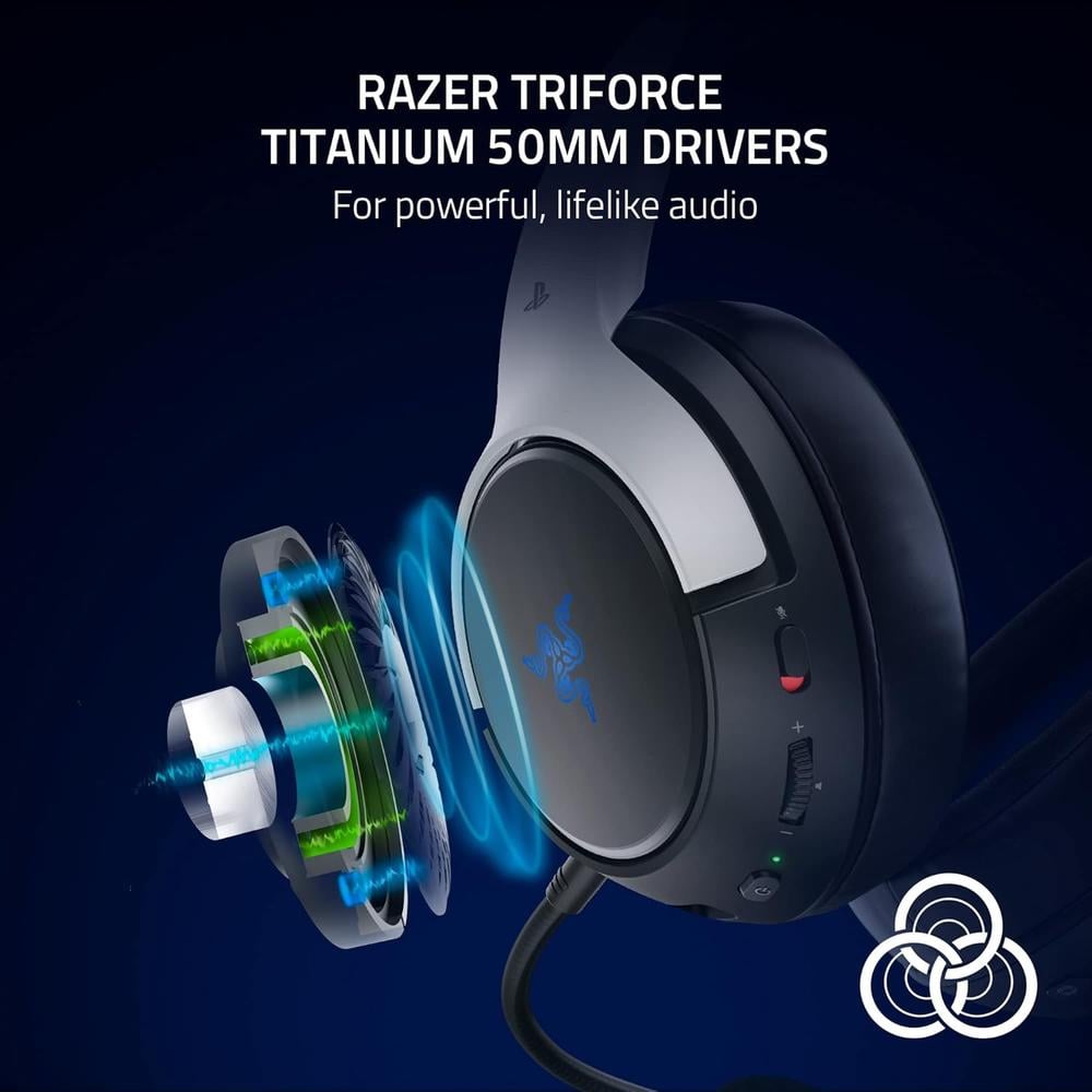 AUDÍFONOS INALÁMBRICOS KAIRA PRO HYPERSPEED PLAYSTATION RAZER | BLANCO / NEGRO - 4