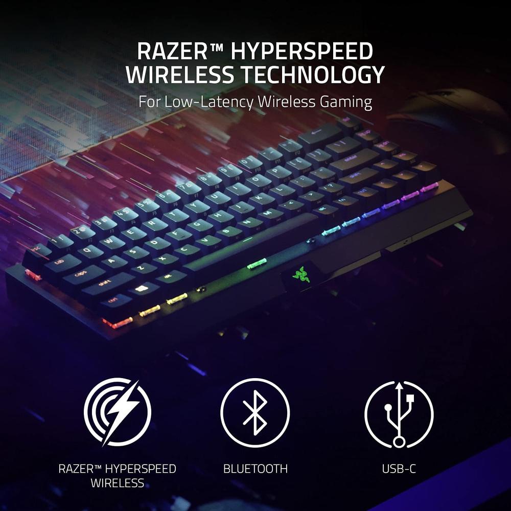 TECLADO INALÁMBRICO BLACKWIDOW V3 MINI HYPERSPEED RAZER | GREEN SWITCHES - 3