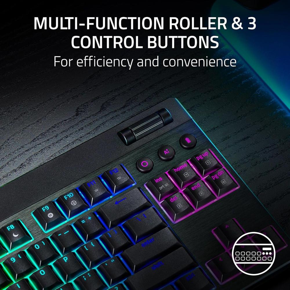TECLADO INALÁMBRICO BLACKWIDOW V4 TKL HYPERSPEED TÁCTILES RAZER | NEGRO - 4