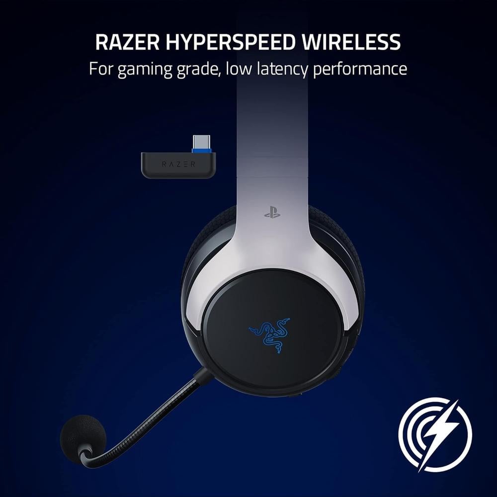 AUDÍFONOS INALÁMBRICOS KAIRA HYPERSPEED PLAYSTATION RAZER | BLANCO / NEGRO - 2