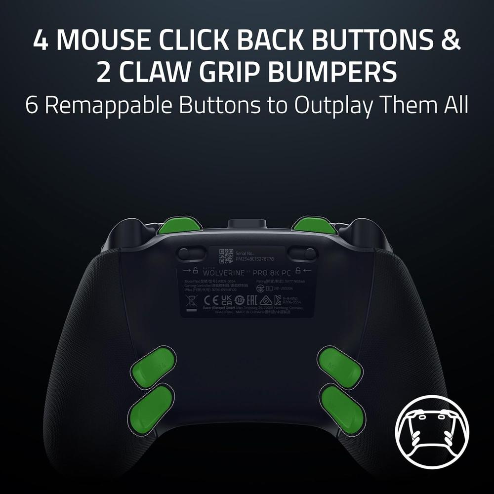 MANDO INALÁMBRICO WOLVERINE V3 PRO 8K RAZER | NEGRO - 5