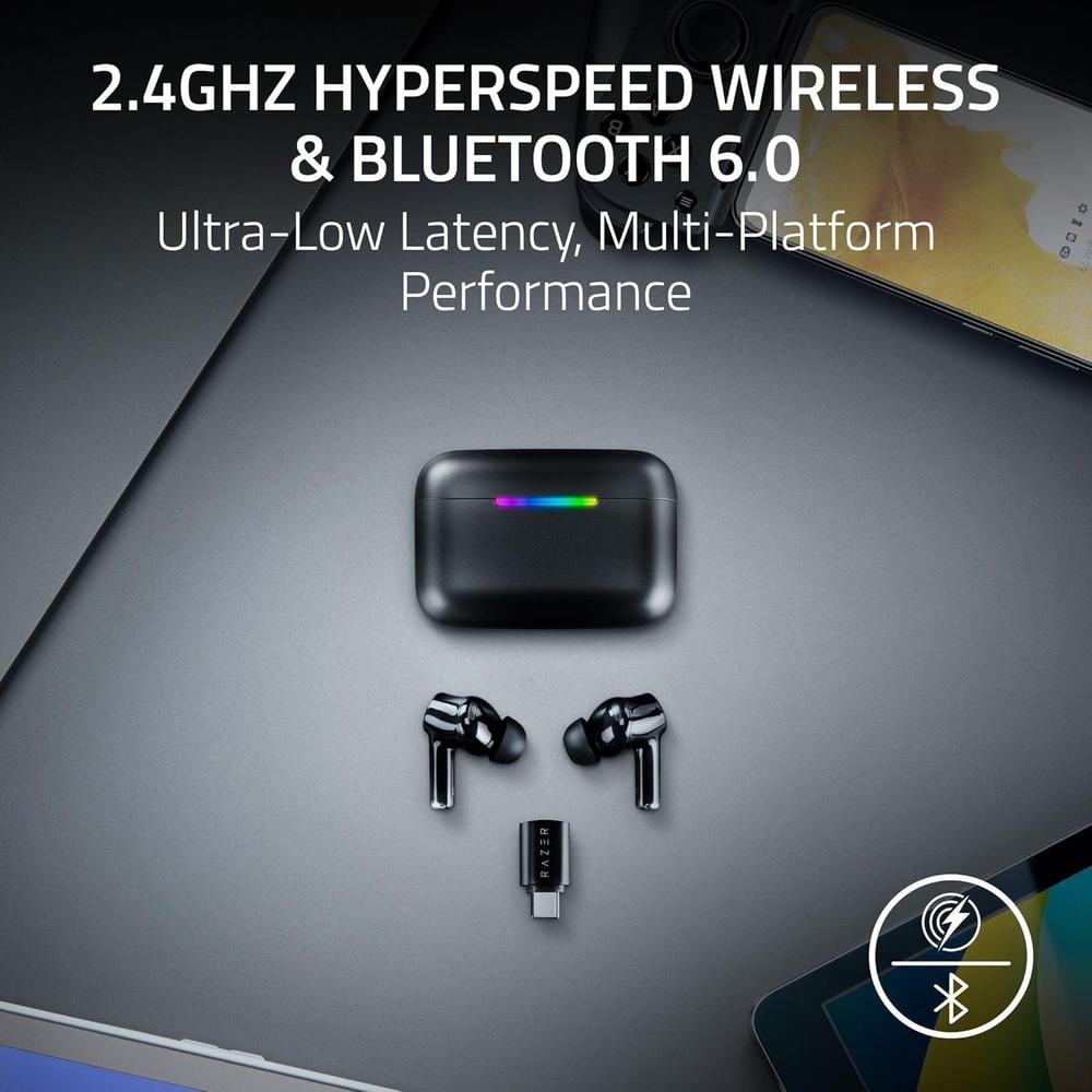 AUDÍFONOS INALÁMBRICOS HAMMERHEAD V3 HYPERSPEED RAZER | NEGRO - 2