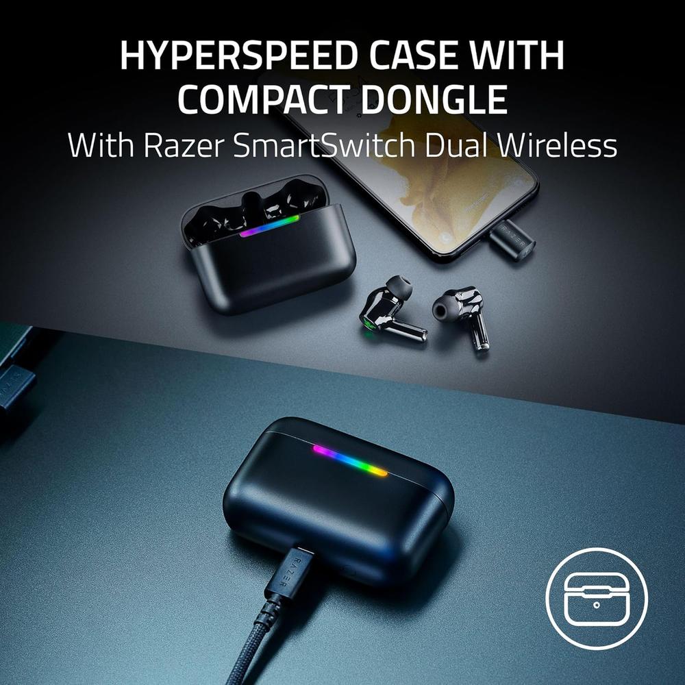 AUDÍFONOS INALÁMBRICOS HAMMERHEAD V3 HYPERSPEED RAZER | NEGRO - 4