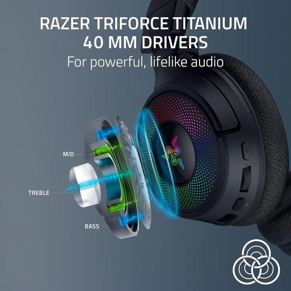 AUDÍFONOS INALÁMBRICOS KRAKEN V4 RAZER | NEGRO - 5