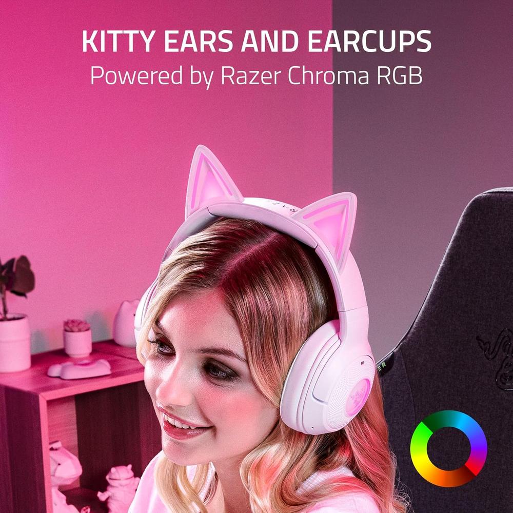 AUDÍFONOS INALÁMBRICOS KRAKEN KITTY V2 BT RGB RAZER - 2