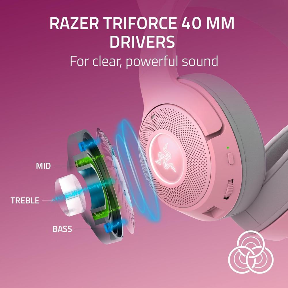 AUDÍFONOS INALÁMBRICOS KRAKEN KITTY V2 BT RGB RAZER - 4
