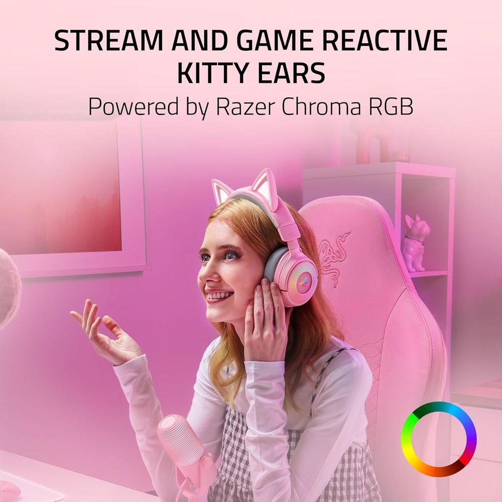 AUDÍFONOS INALÁMBRICOS KRAKEN KITTY V3 PRO RGB RAZER - 2