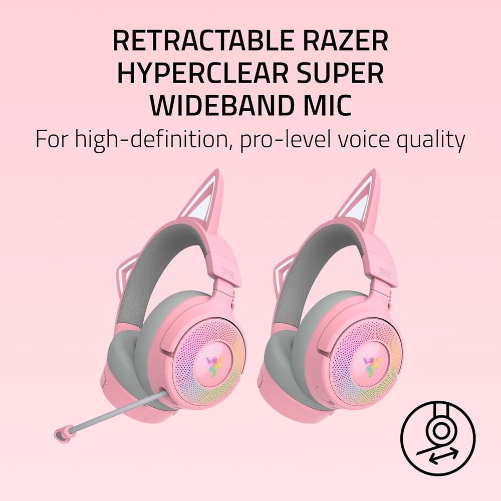 AUDÍFONOS INALÁMBRICOS KRAKEN KITTY V3 PRO RGB RAZER - 4