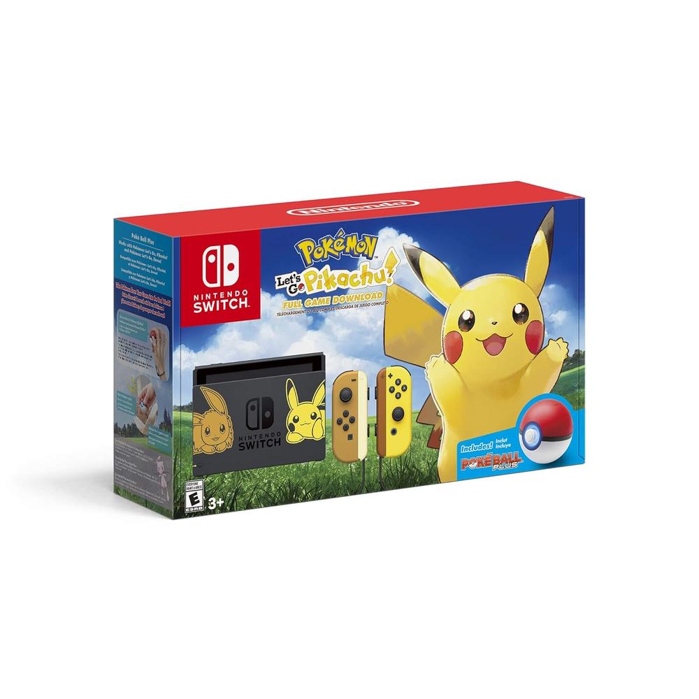 CONSOLA NINTENDO SWITCH EDICIÓN PIKACHU Y EEVEE + POKÉMON LET'S GO PIKACHU + POKÉ BALL PLUS - 1