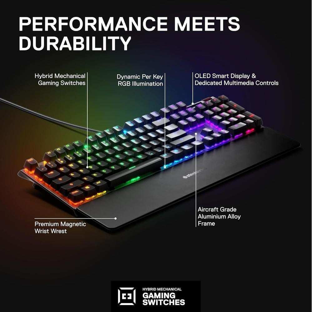 TECLADO ALÁMBRICO MECÁNICO APEX 5 STEELSERIES | RGB - 3