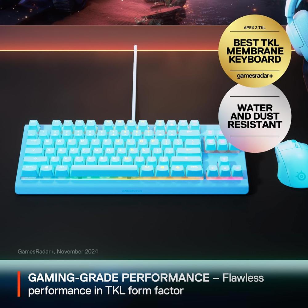 TECLADO ALÁMBRICO APEX 3 TKL STEELSERIES | AQUA - 2