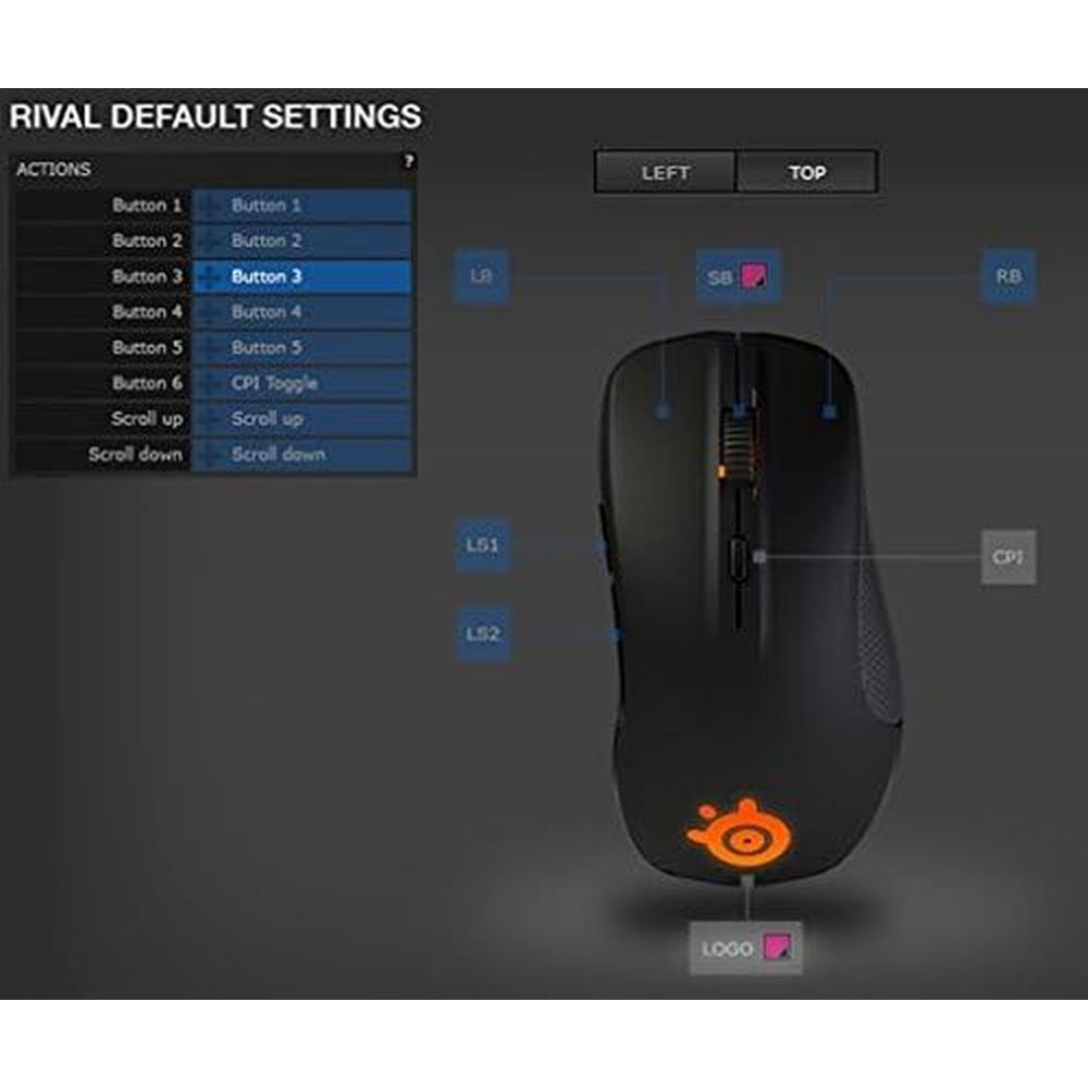 MOUSE ALÁMBRICO RIVAL STEELSERIES | NEGRO - 2