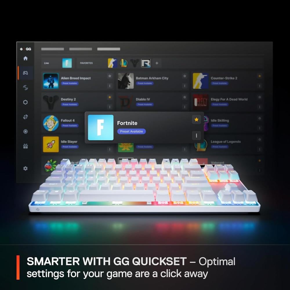 (REACONDICIONADO) TECLADO ALÁMBRICO MECÁNICO APEX PRO TKL GEN 3 STEELSERIES | BLANCO - 4