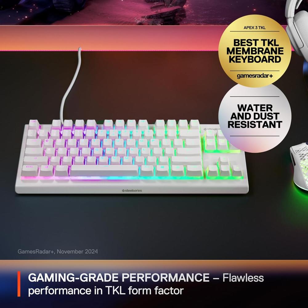 (REACONDICIONADO) TECLADO ALÁMBRICO APEX 3 TKL STEELSERIES | BLANCO - 2