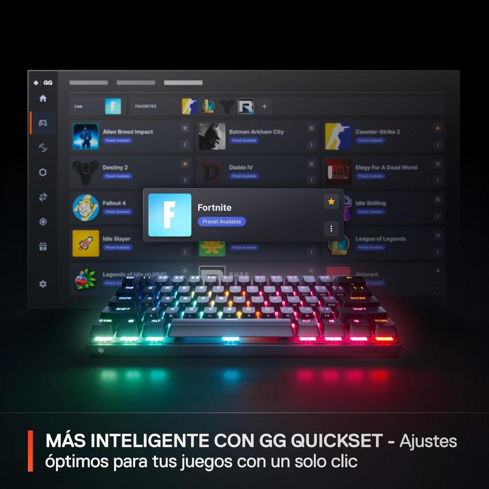 TECLADO ALÁMBRICO MECÁNICO APEX PRO MINI GEN 3 STEELSERIES | NEGRO - 4