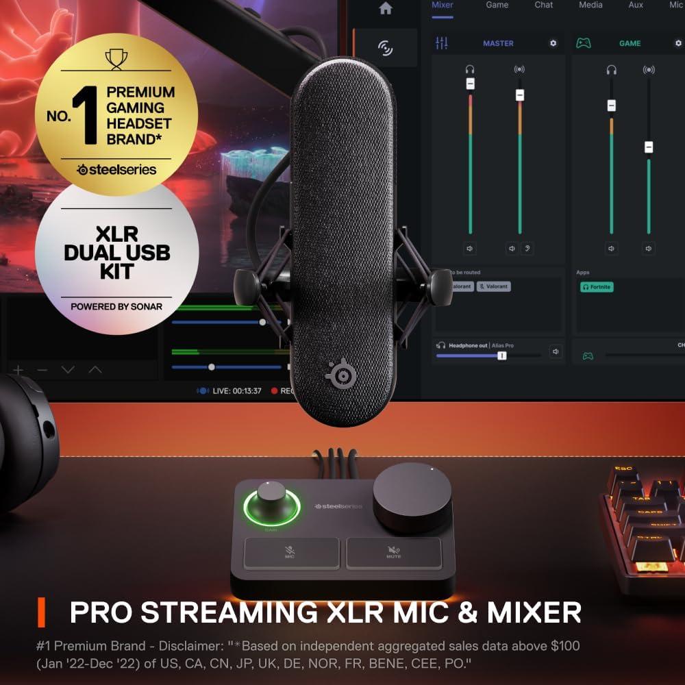 MICRÓFONO XLR ALIAS PRO KIT STEELSERIES | NEGRO - 2
