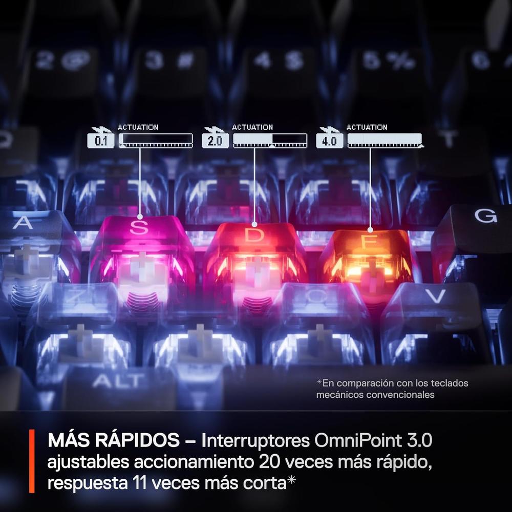 TECLADO ALÁMBRICO MECÁNICO APEX PRO GEN 3 STEELSERIES | NEGRO - 5