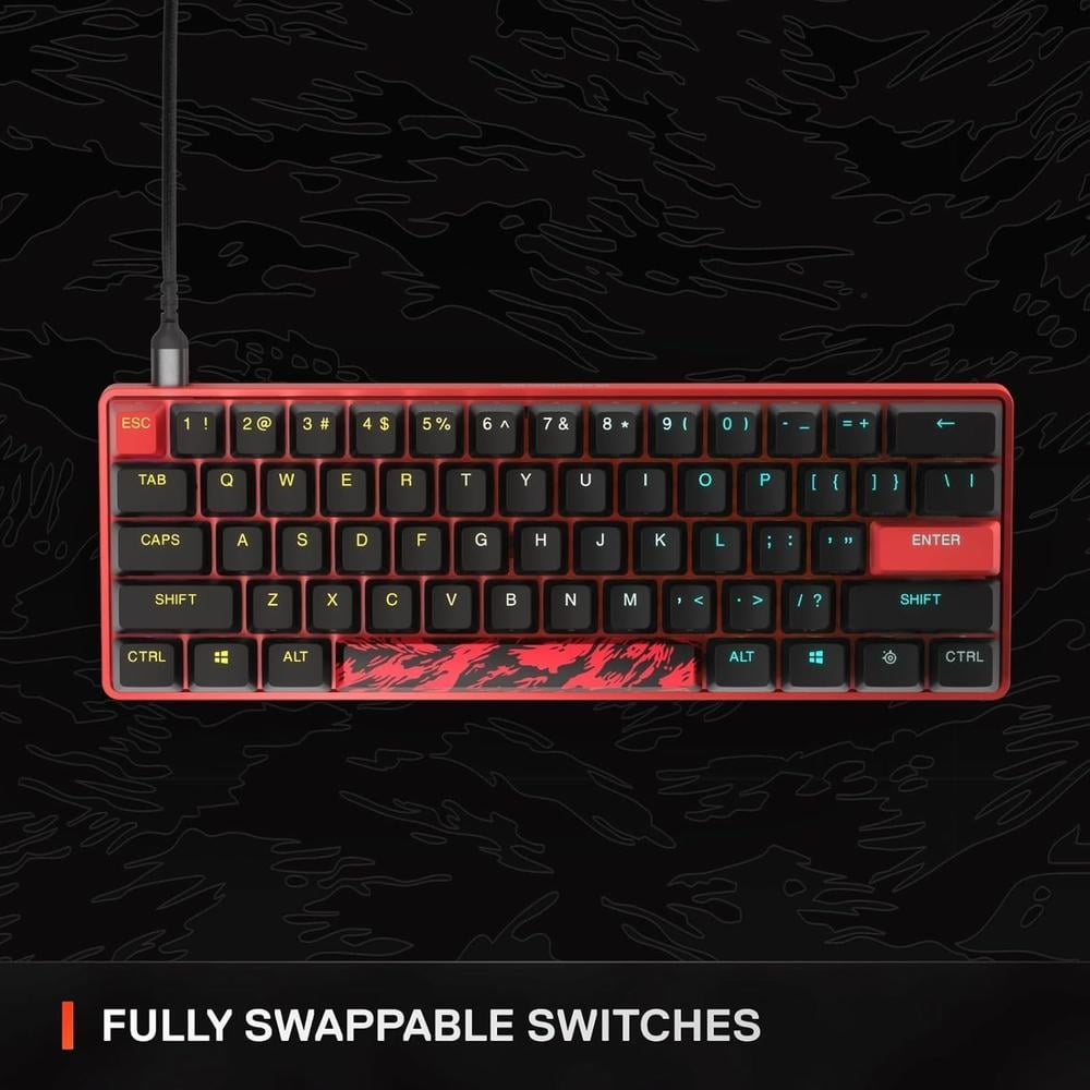 (REACONDICIONADO) TECLADO ALÁMBRICO MECÁNICO APEX 9 MINI FAZE CLAN EDITION STEELSERIES | ROJO - 4