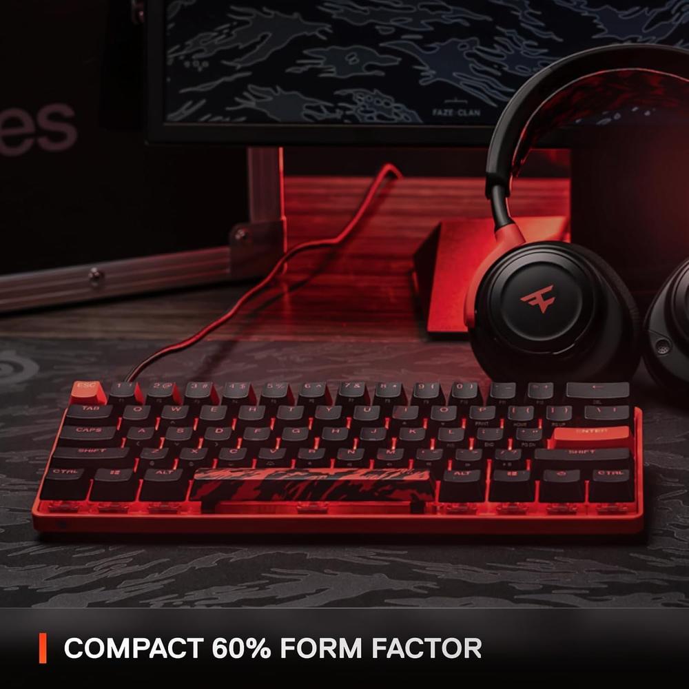 (REACONDICIONADO) TECLADO ALÁMBRICO MECÁNICO APEX 9 MINI FAZE CLAN EDITION STEELSERIES | ROJO - 5