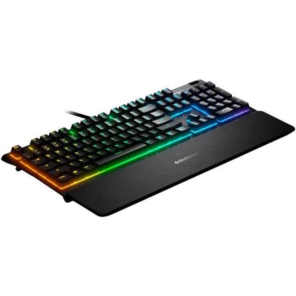 TECLADO ALÁMBRICO APEX 3 WRIST REST STEELSERIES | NEGRO - 1