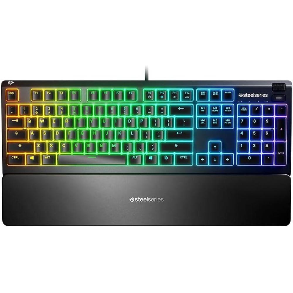 TECLADO ALÁMBRICO APEX 3 WRIST REST STEELSERIES | NEGRO - 2