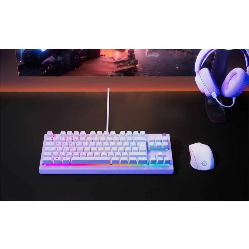 TECLADO ALÁMBRICO APEX 3 TKL STEELSERIES | LAVANDA - 2