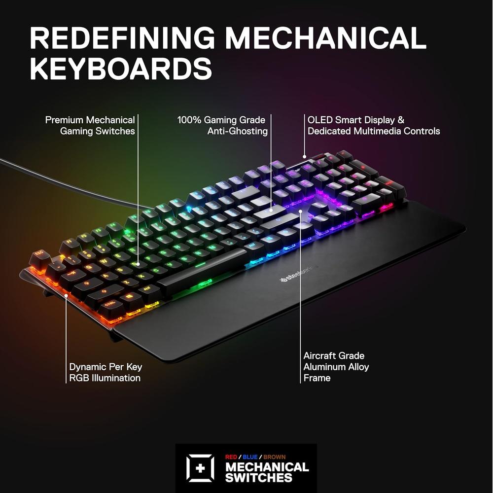 TECLADO ALÁMBRICO MECÁNICO APEX 7 STEELSERIES | SWITCH ROJO - 3