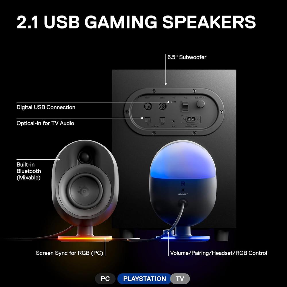 (REACONDICIONADO) PARLANTES BLUETOOTH 2.1 ARENA 7 STEELSERIES | NEGRO - 3