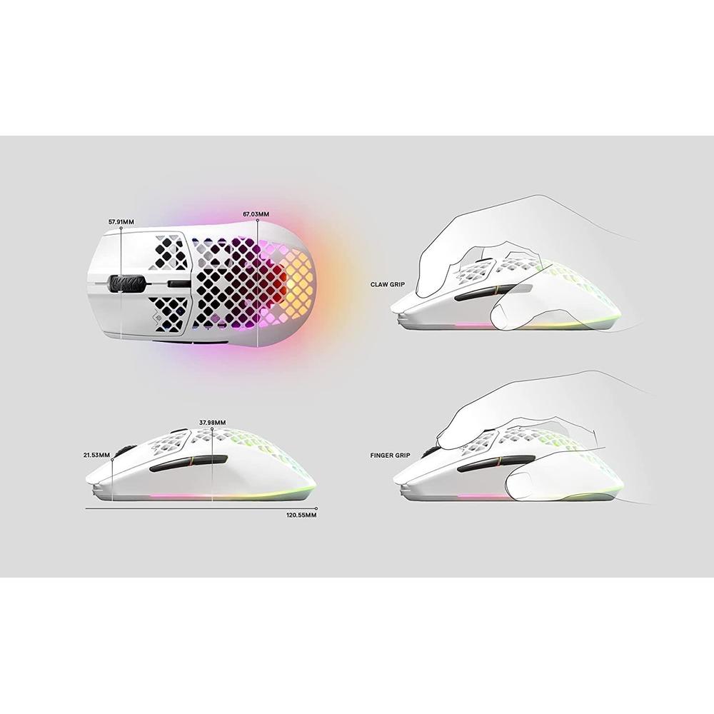 (REACONDICIONADO) MOUSE INALÁMBRICO AEROX 3 STEELSERIES | SNOW - 2