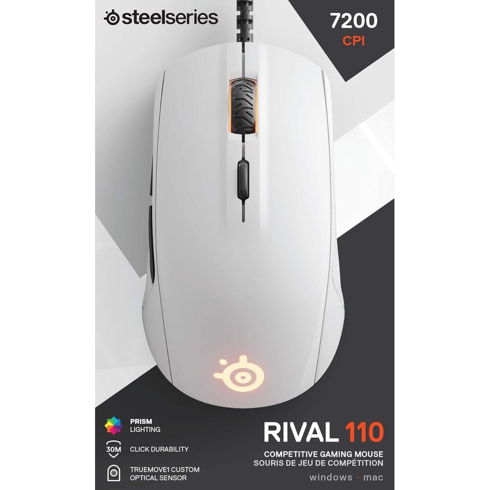 MOUSE ALÁMBRICO RIVAL 110 STEELSERIES | BLANCO - 6