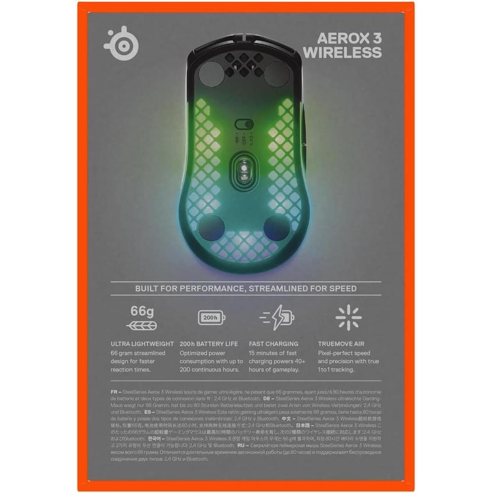 MOUSE INALÁMBRICO AEROX 3 STEELSERIES | NEGRO - 6