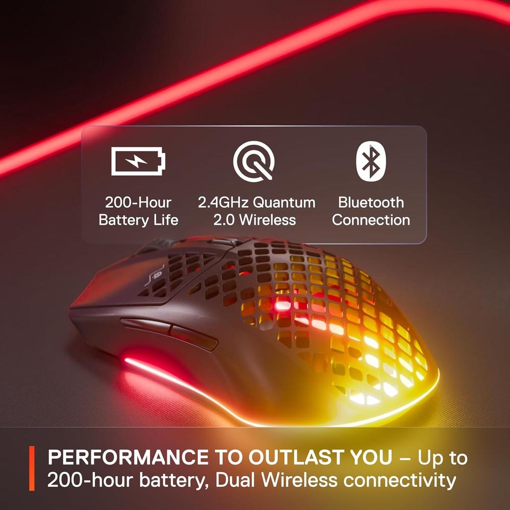 (REACONDICIONADO) MOUSE INALÁMBRICO AEROX 3 STEELSERIES | ONYX - 6