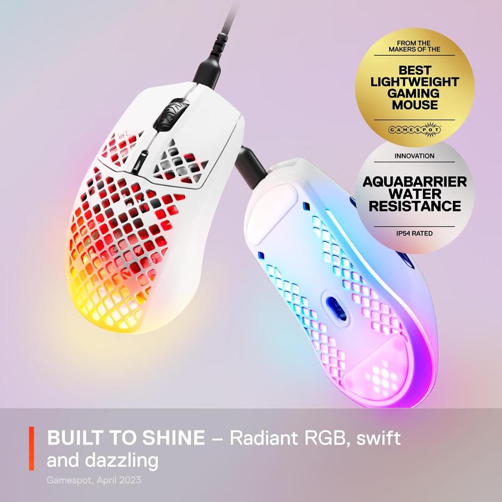 MOUSE ALÁMBRICO AEROX 3 STEELSERIES | SNOW - 3
