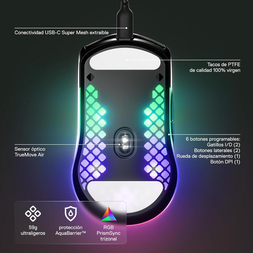 MOUSE ALÁMBRICO AEROX 3 STEELSERIES | ONYX - 3