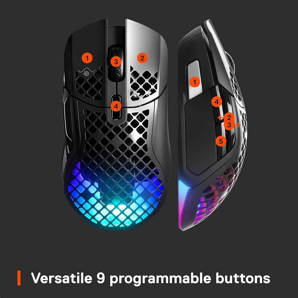 (REACONDICIONADO) MOUSE INALÁMBRICO AEROX 5 STEELSERIES | NEGRO - 4