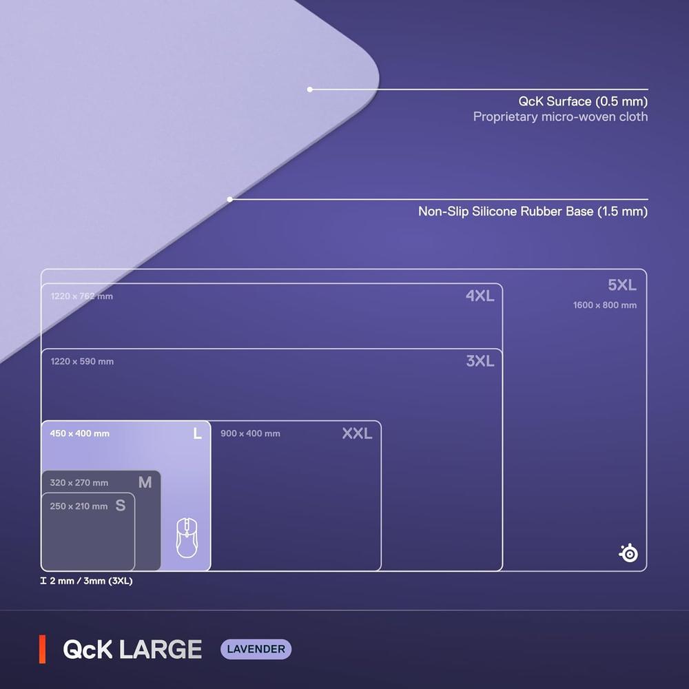 MOUSEPAD QCK LARGE CLASSIC STEELSERIES | LAVANDA - 6