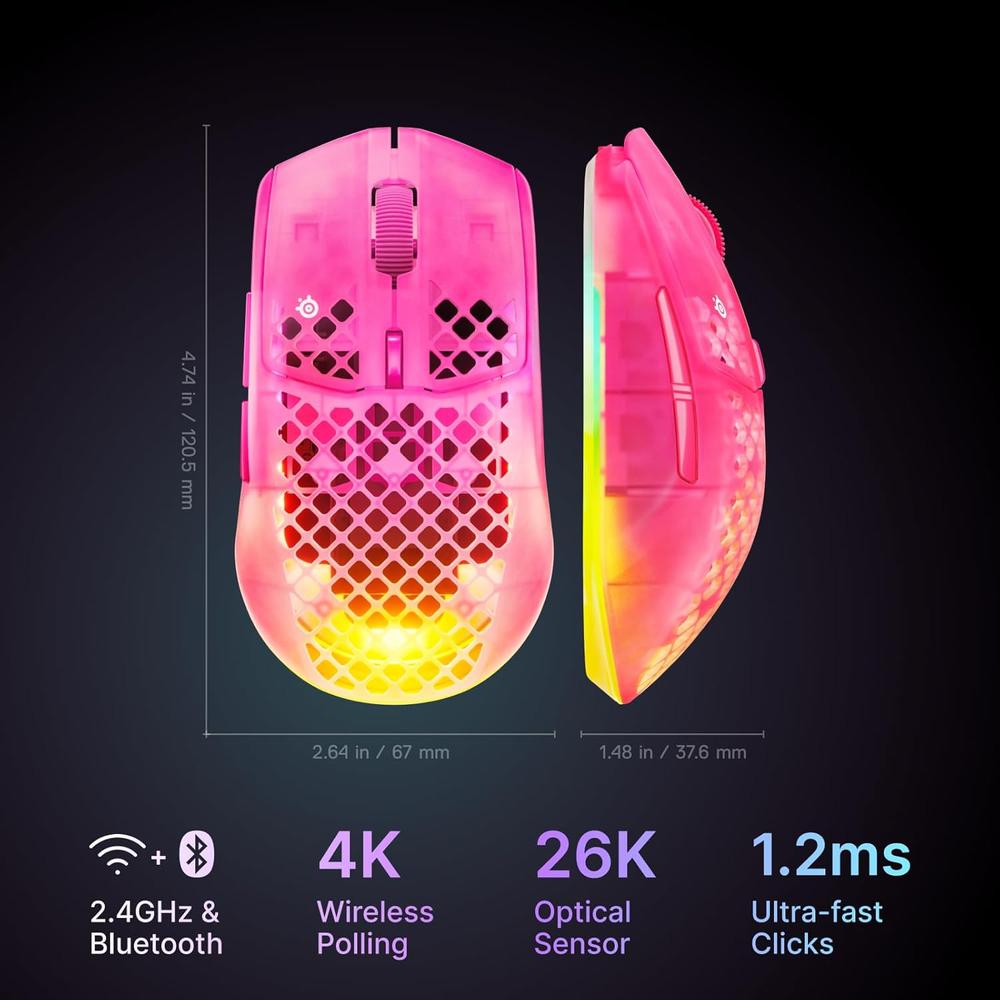 MOUSE INALÁMBRICO AEROX 3 GEN 2 STEELSERIES | MAGENTA HAZE - 2