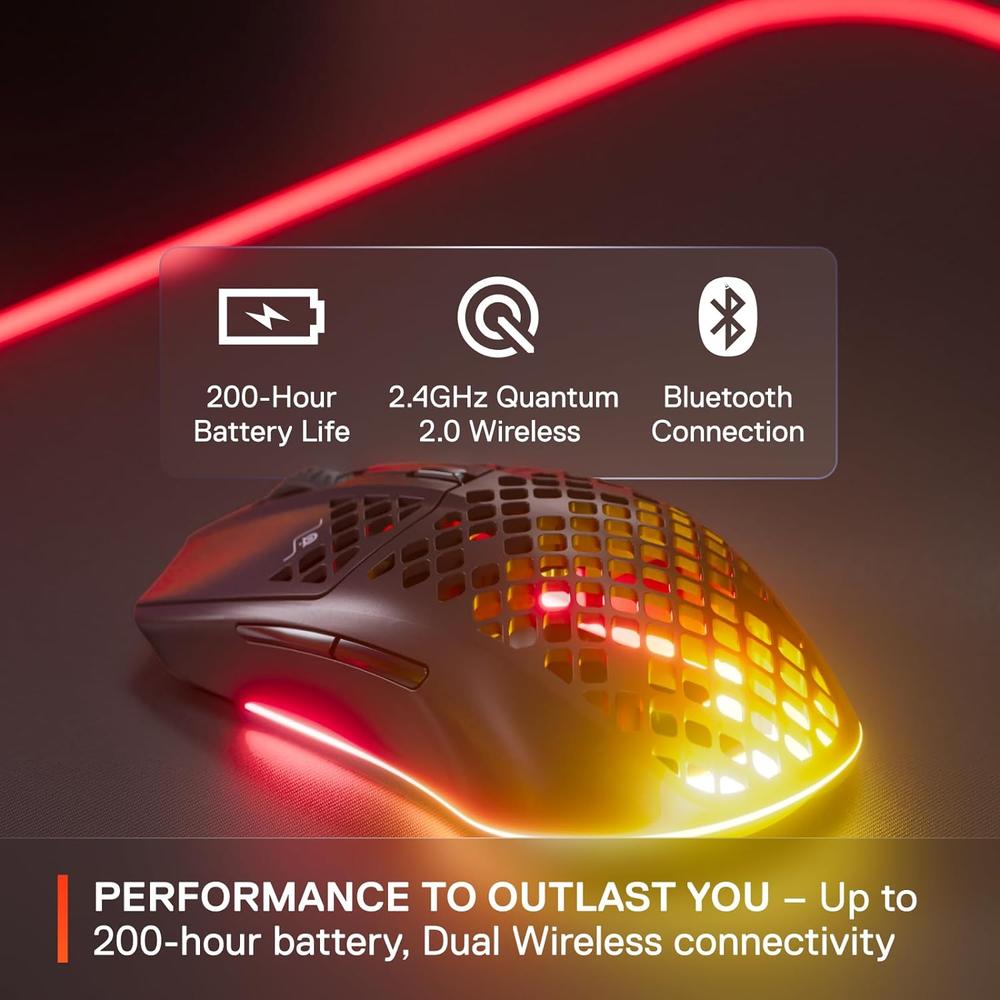 MOUSE INALÁMBRICO AEROX 3 GEN 1 STEELSERIES | ONYX - 6