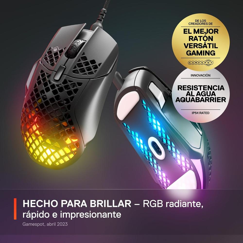 MOUSE ALÁMBRICO AEROX 5 STEELSERIES | NEGRO - 3