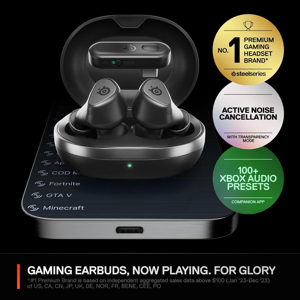 (REACONDICIONADO) AUDÍFONOS BLUETOOTH ARCTIS GAMEBUDS XBOX/PC STEELSERIES | NEGRO - 3