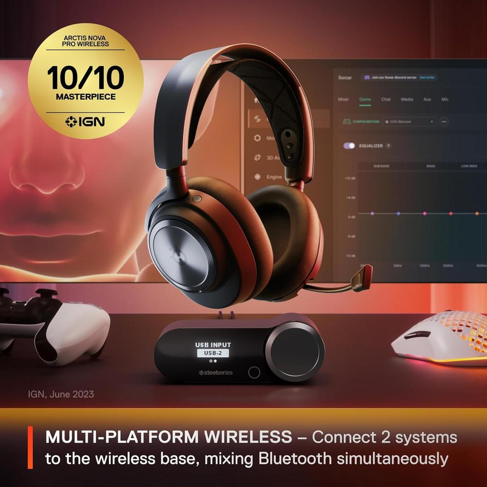 (REACONDICIONADO) AUDÍFONOS ARCTIS NOVA PRO WIRELESS MICRÓFONO CLEARCAST GEN 2 | NEGRO - 2