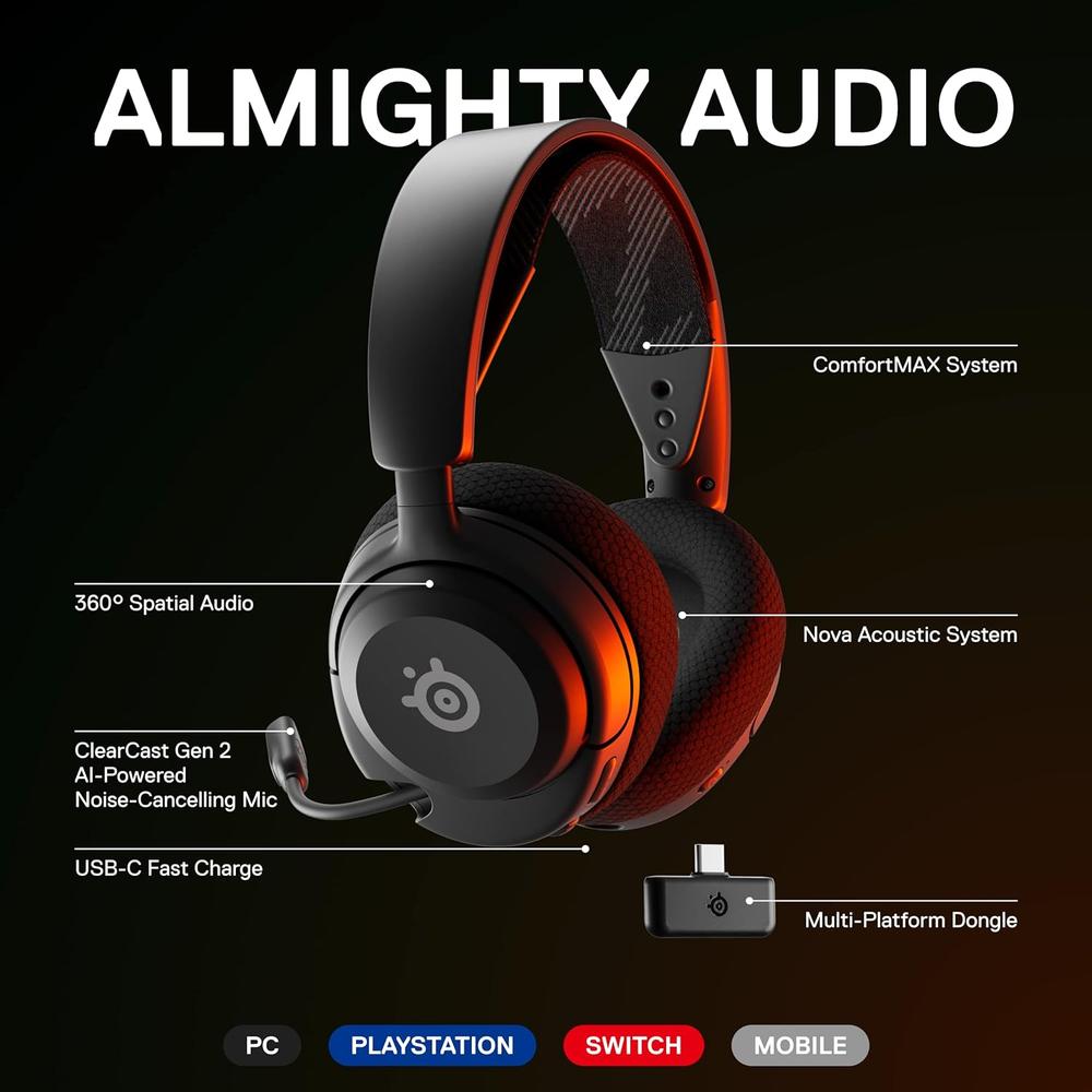 (REACONDICIONADO) AUDÍFONOS INALÁMBRICOS ARCTIS NOVA 4 STEELSERIES | NEGRO - 2