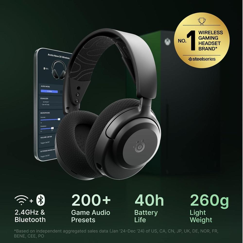 (REACONDICIONADO) AUDÍFONOS INALÁMBRICOS ARCTIS NOVA 3X STEELSERIES | NEGRO - 2