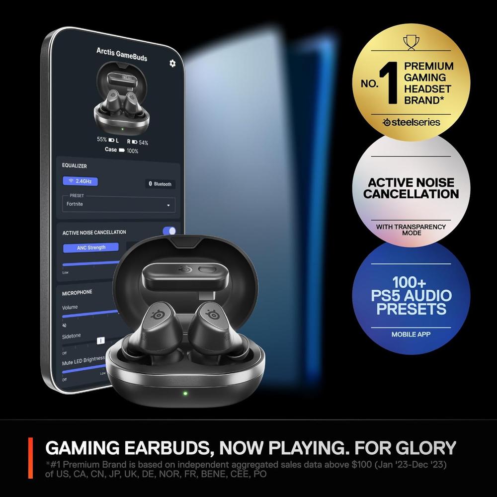 (REACONDICIONADO) AUDÍFONOS BLUETOOTH ARCTIS GAMEBUDS STEELSERIES | NEGRO - 3