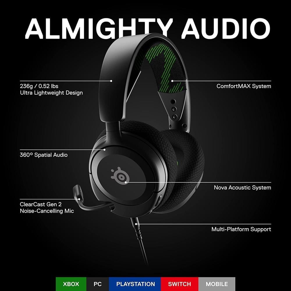 AUDÍFONOS ALÁMBRICOS ARCTIS NOVA 1X STEELSERIES | NEGRO - 2