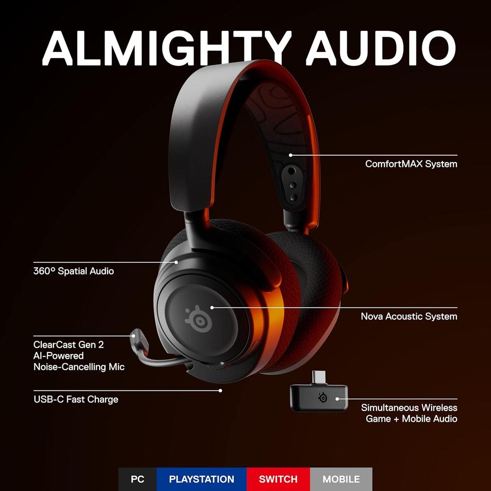 (REACONDICIONADO) AUDÍFONOS INALÁMBRICOS ARCTIS NOVA 7 STEELSERIES | NEGRO - 2