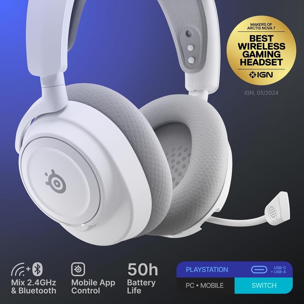 (REACONDICIONADO) AUDÍFONOS INALÁMBRICOS ARCTIS NOVA 7P GEN 2 STEELSERIES | BLANCO - 2