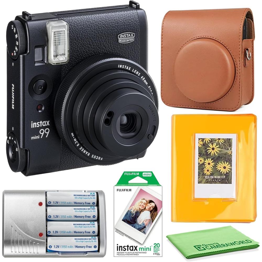 CÁMARA FUJIFILM INSTANTÁNEA INSTAX MINI 99 C/20 HOJAS ESTUCHE Y ÁLBUM SET 4 PZS | MARRÓN - 1
