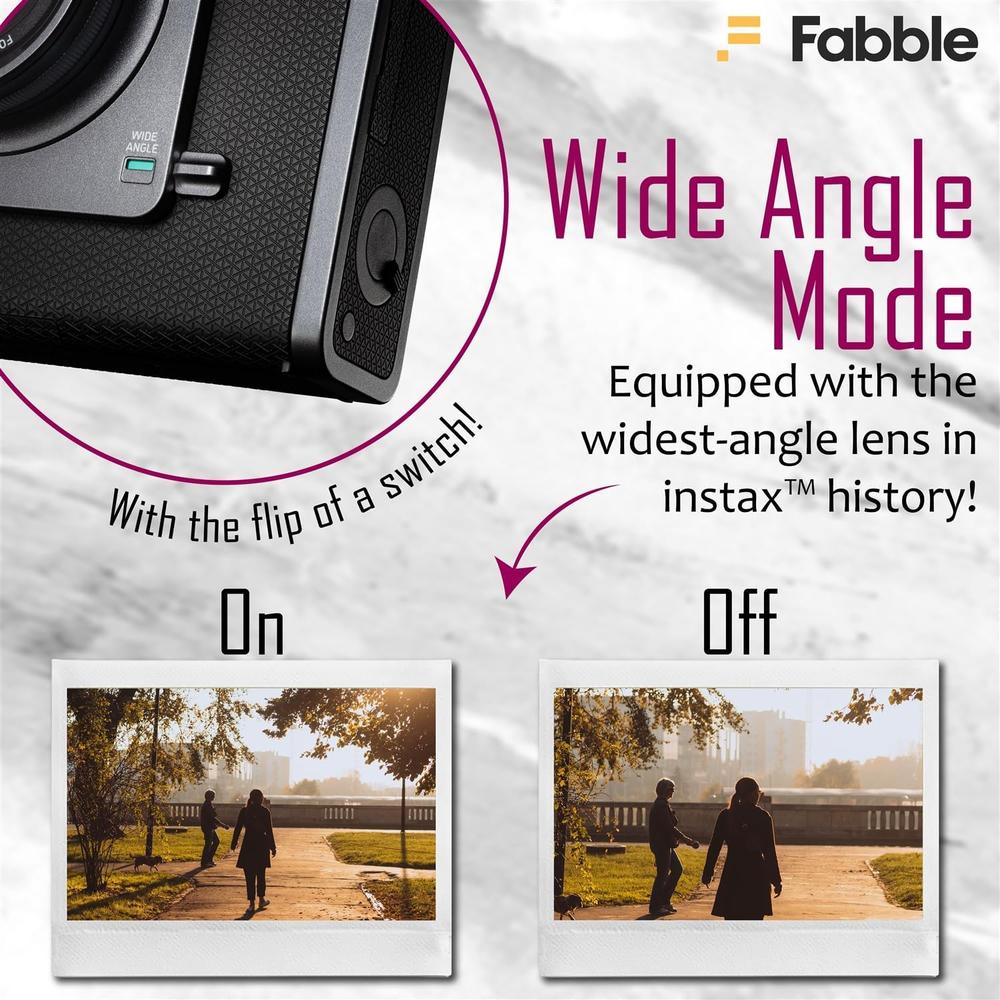 CÁMARA FUJIFILM HÍBRIDA INSTAX WIDE EVO C/20 EXP. ESTUCHE MEMORIA 32 GB LECTOR USB Y PAÑO SET 6 PZS | NEGRO - 4